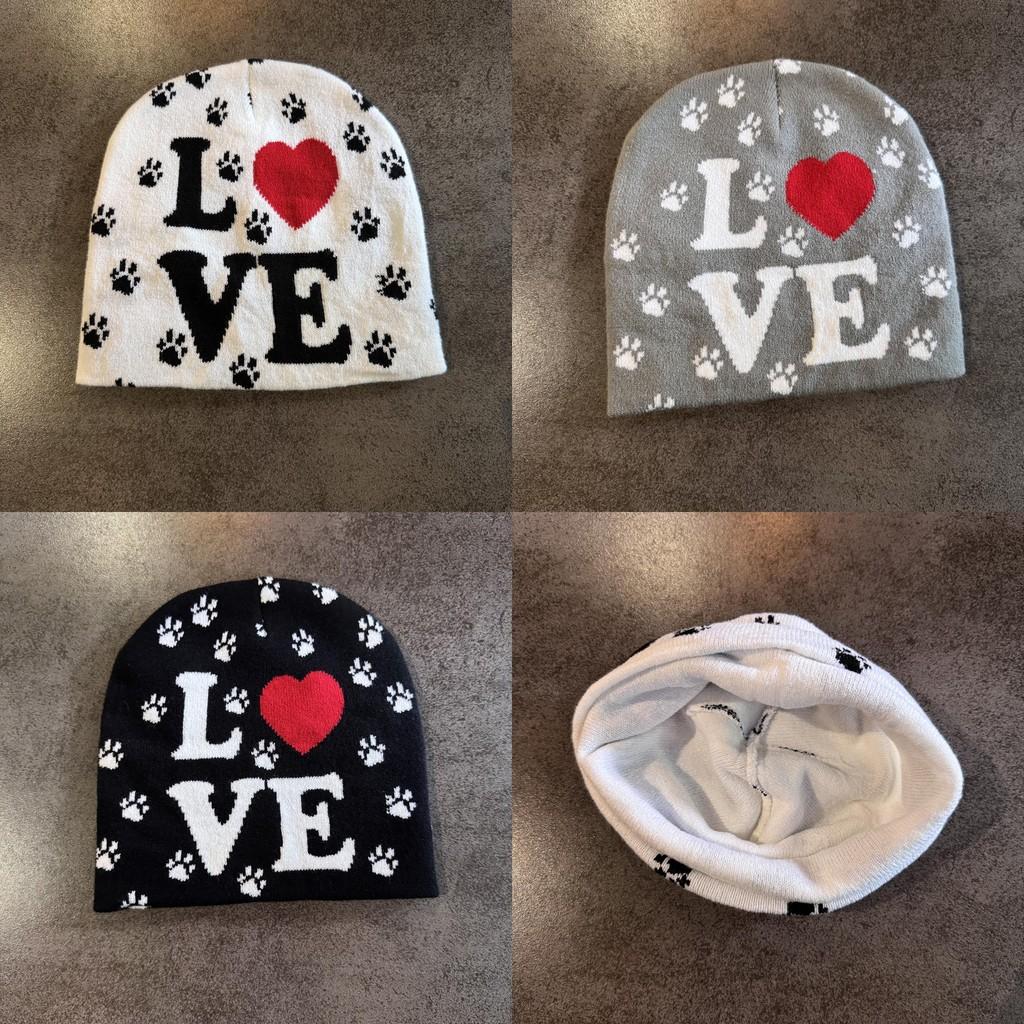 Love Letter Pattern Knitted Hat Cap With No Brim Style For Cold Seasons