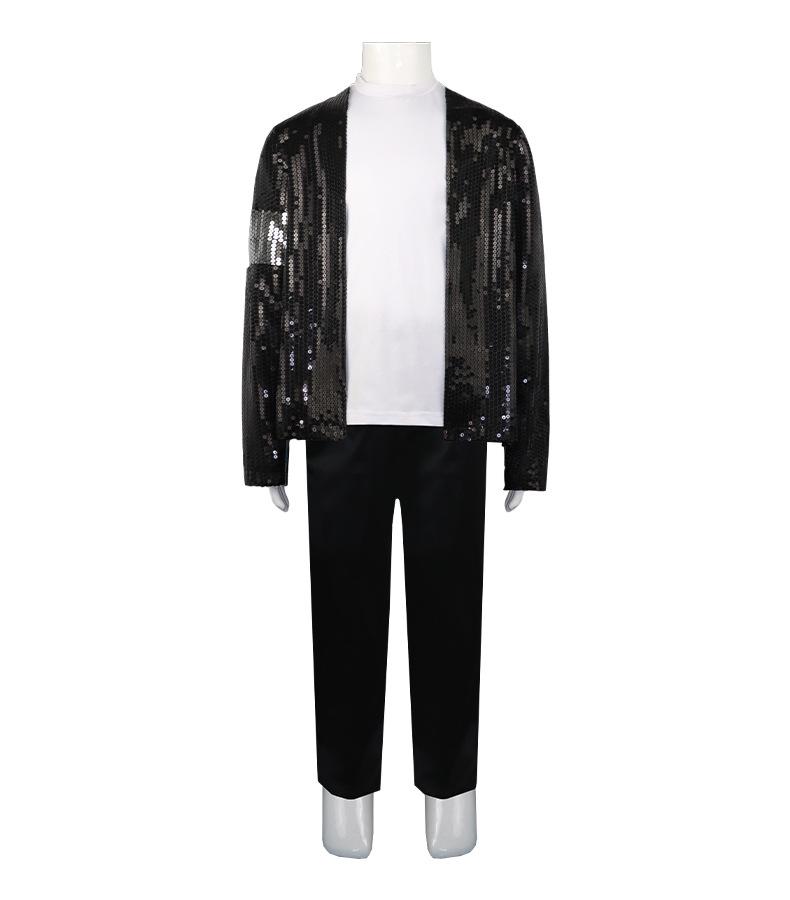Michael Jackson Unisex Stage Sequin Costume for Children and Adults