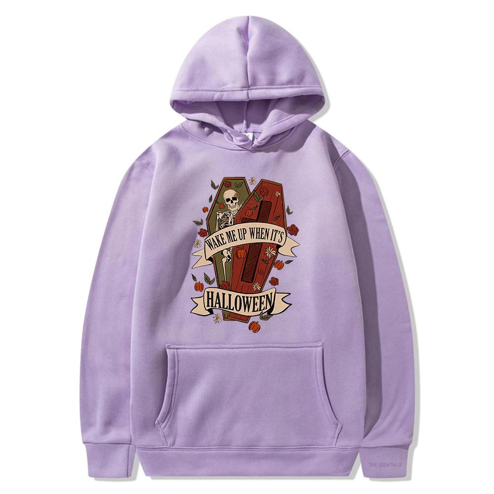 Wake Me Up When It’s Halloween Hoodie 2025 Men/women Hoodies Funny Halloween Gitfs Harajuku Winter Clothes Pullover Sweatshirt