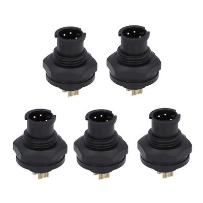 5Pcs Industrial Waterproof Connector IP67 4 Pin E7 Buckle Back Mount Electrical Aviation Wire Cable Quick Plug Socket