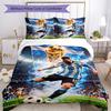 Lionel Messi Football Celebration Bedding Set,Cozy Bed Linen for Teen Room Decoration,Soccer Lover Gift,Washable Duvet Cover with Pillowcases,Football
