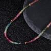 Xiaohongshu Natural Color Treasure Tourmaline Necklace Women'S S925 Sterling Silver Handmade Beaded Collarbone Chain