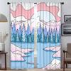 Pink Mountain Anti-mosquito Curtains for Living Room Halloween Decoration Partition Tulle for Bedroom Blackout Curtain Shades