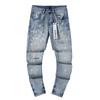 Jeans de Hombre Rectos con Parches Desgastados Estilo Vintage High Street Pantalones Casuales