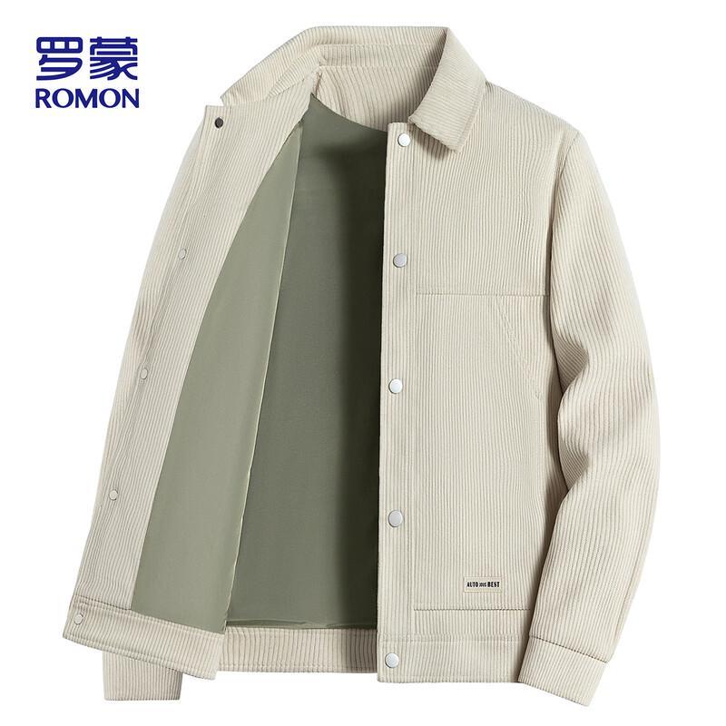 ROMON Men's Corduroy Collared Jacket