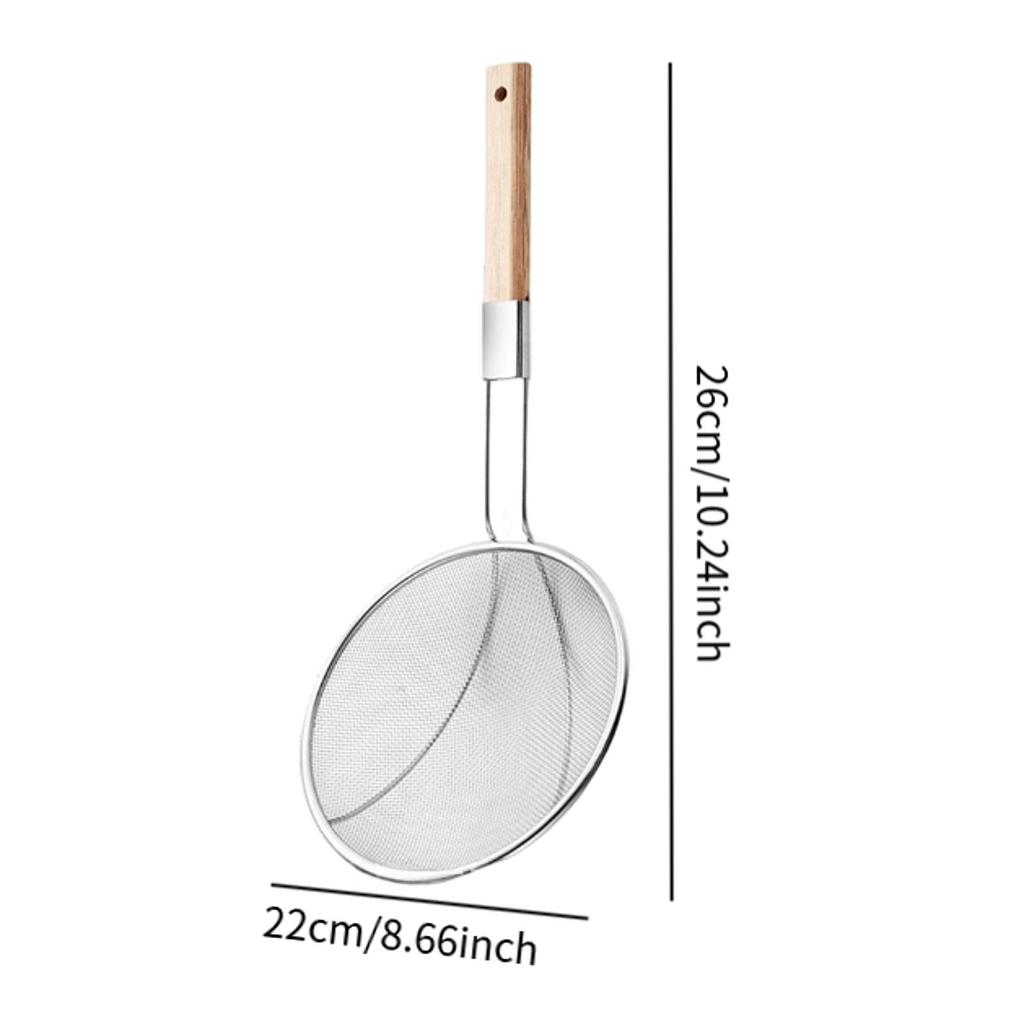 Skumslev Ergonomiskt Handtag Multifunktionell Pastasilsked för Matlagning Potatischips Kök Fritering Avrinning