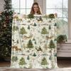 Christmas Geometric Theme Digital-printed Polyester Velvet Flannel Soft Sofa Cover Blanket Fleece Sofa Cover Blankets for Beds