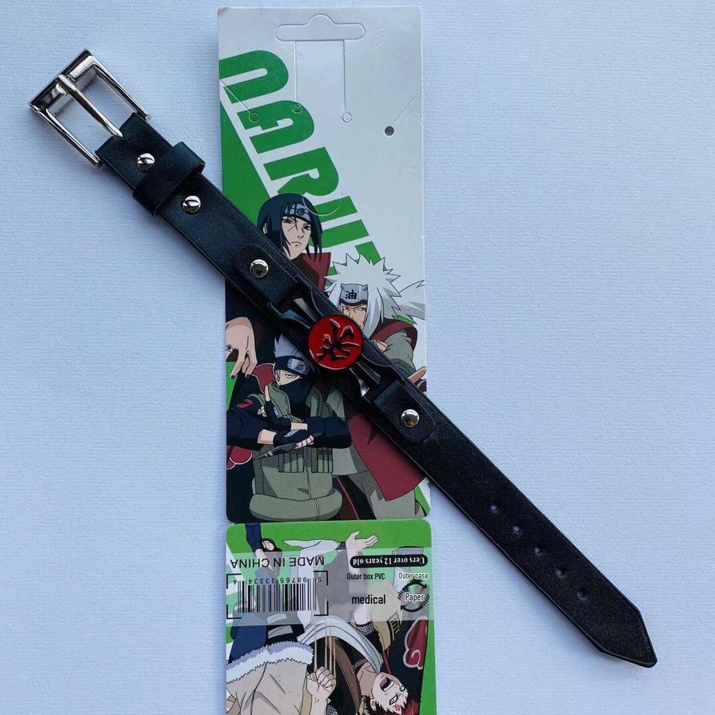 Anime Mix Faux Leather Bracelet: Attack on Titan, Naruto, Jujutsu Kaisen, Demon Slayer, Fairy Tail, Death Note.