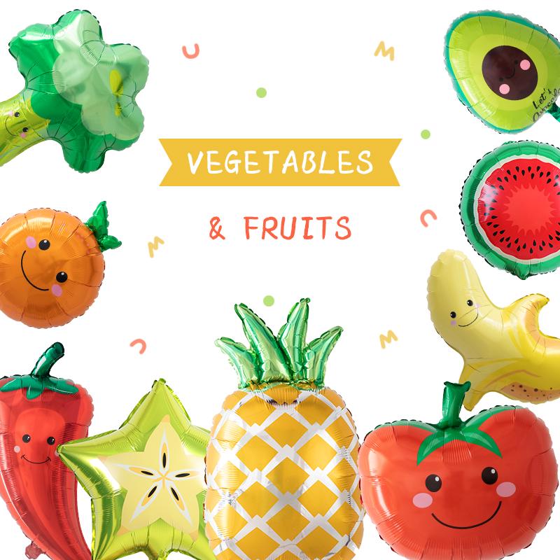 Fruit & Veggie Shaped Foil Balloons - Party Decor & Photo Props for Birthdays and Events