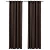 VidaXL Blackout Curtains Linen Look and Hooks 2 Pcs Taupe 140x225cm