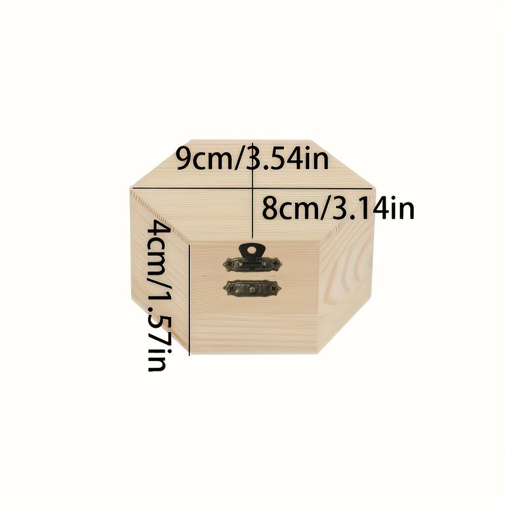 Wooden Hexagonal Jewelry Storage Box, Desktop Organizer for Rings, Necklaces & Small Accessories, Portable Design