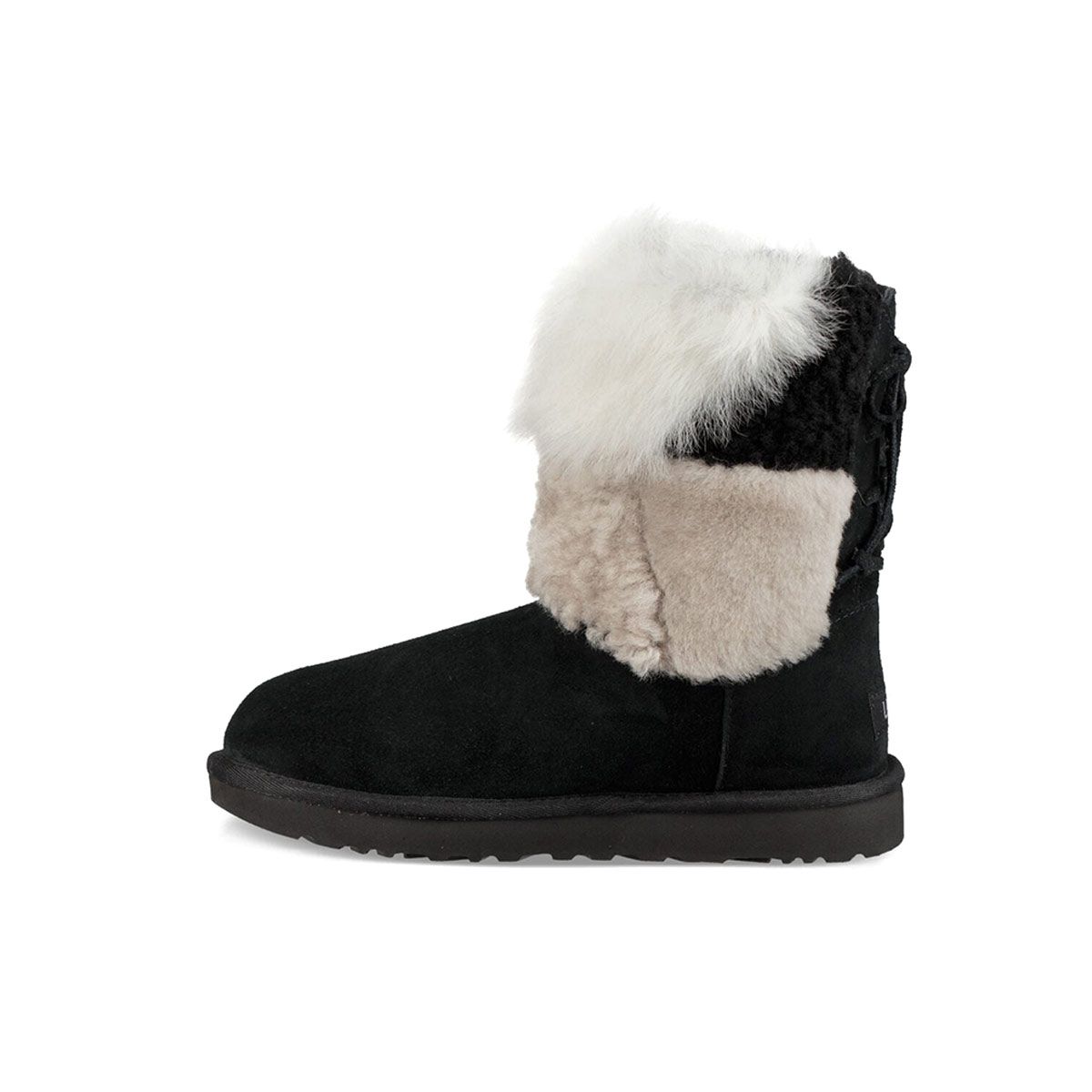 

UGG Classic Short Patchwork Fluff Warm Comfortable Fleece Snow Boots Women boots Black 1098071-BLK 36