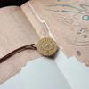 New Chinese-style Gold-painted Enamel Cloud Brocade Compass Long Sweater Chain Pendant Necklace for Women, Light Luxury, Niche, High-end Feel