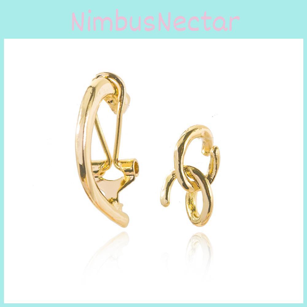 Stylish Gold And Silver Ear Cuffs Set Non-piercing Geometric Alloy Design For Trendsetters