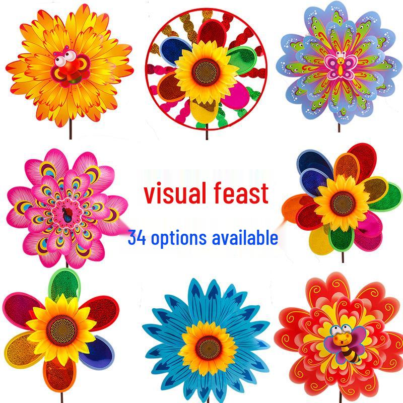 Children's Colorful Sunflower Sequin Pinwheel Toy