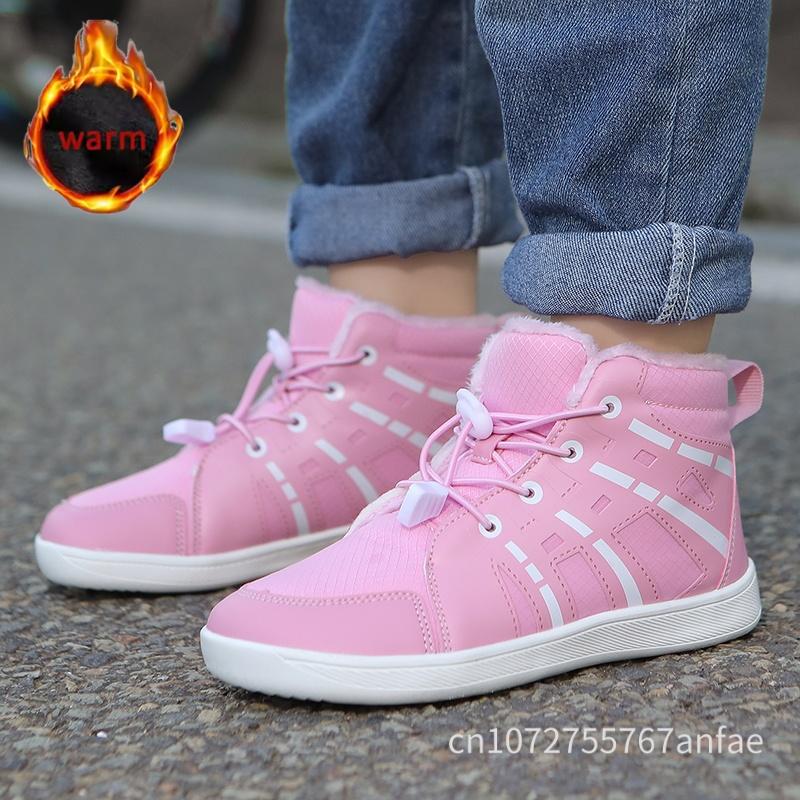 Jungen Mädchen Schneestiefel Wasserdicht Winterschuhe Kinder Barfußschuhe Winter Weite Zehen Sneakers Warme Schneestiefel Leicht Rutschfest