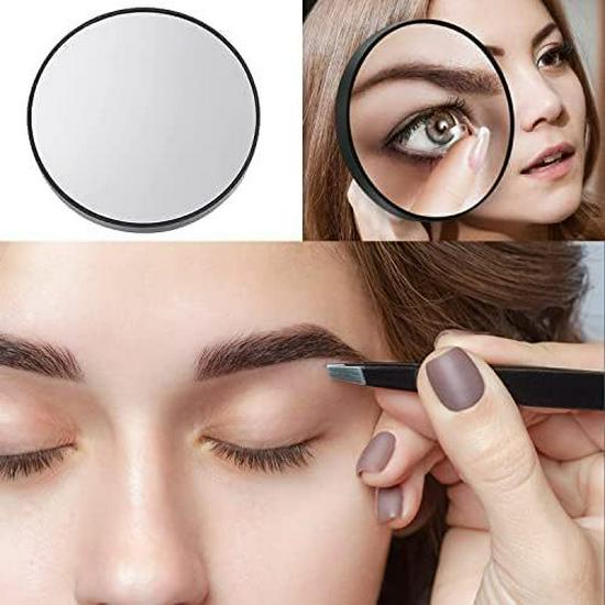 Oglindă Compactă HD de Mărire pentru Machiaj cu Ventuză - Portabilă 40/50x Mică Rotundă de Mână Asistent de Frumusețe