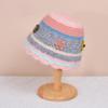 Japanese hollow knitted basin hat autumn and winter sweet dopamine wool hat women's colored flower bucket hat