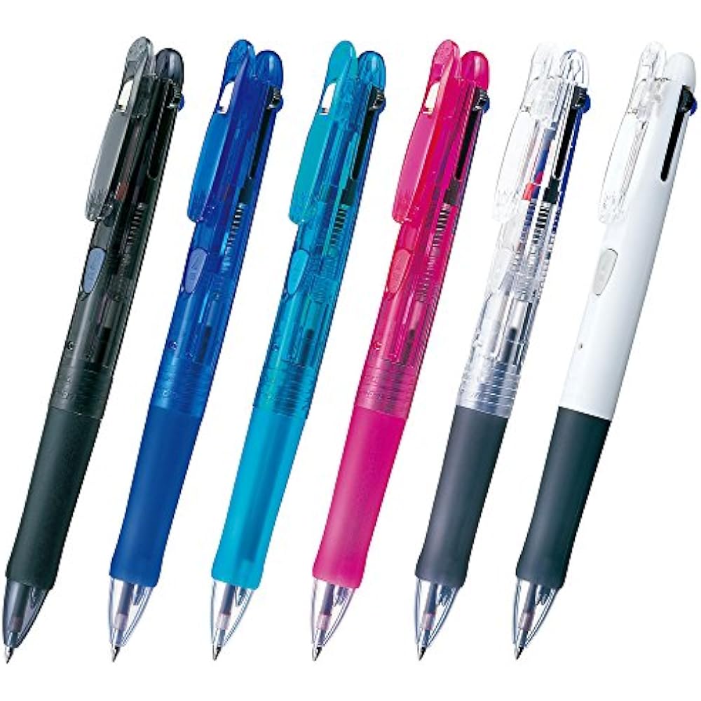 Zebra 4 Color Ballpoint Pen Clip-on G4C Transparent 10-pack B-B4A3-C