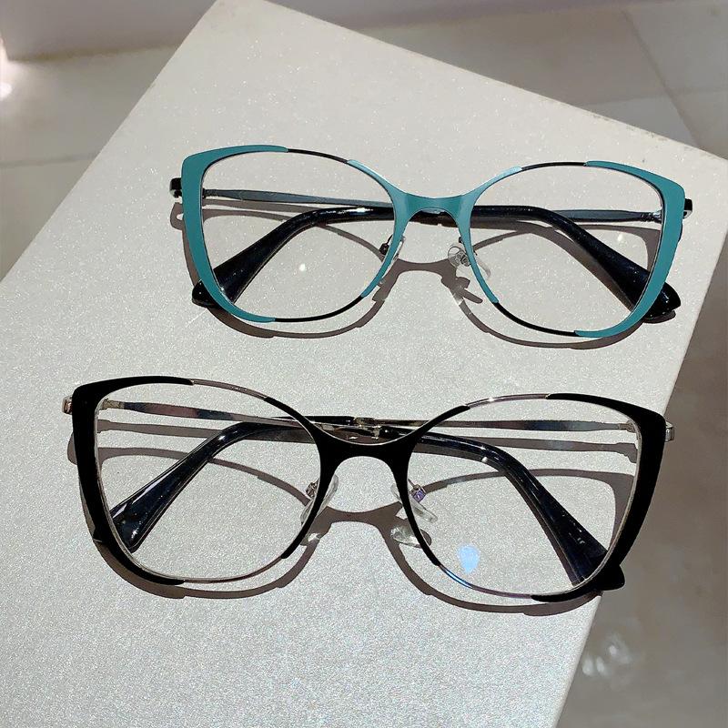 Luxury Brand Designer Anti Blue Light Cat Eye Glasses Women For Female Vintage Myopia Prescription Optical Eyeglasses Pink Frame