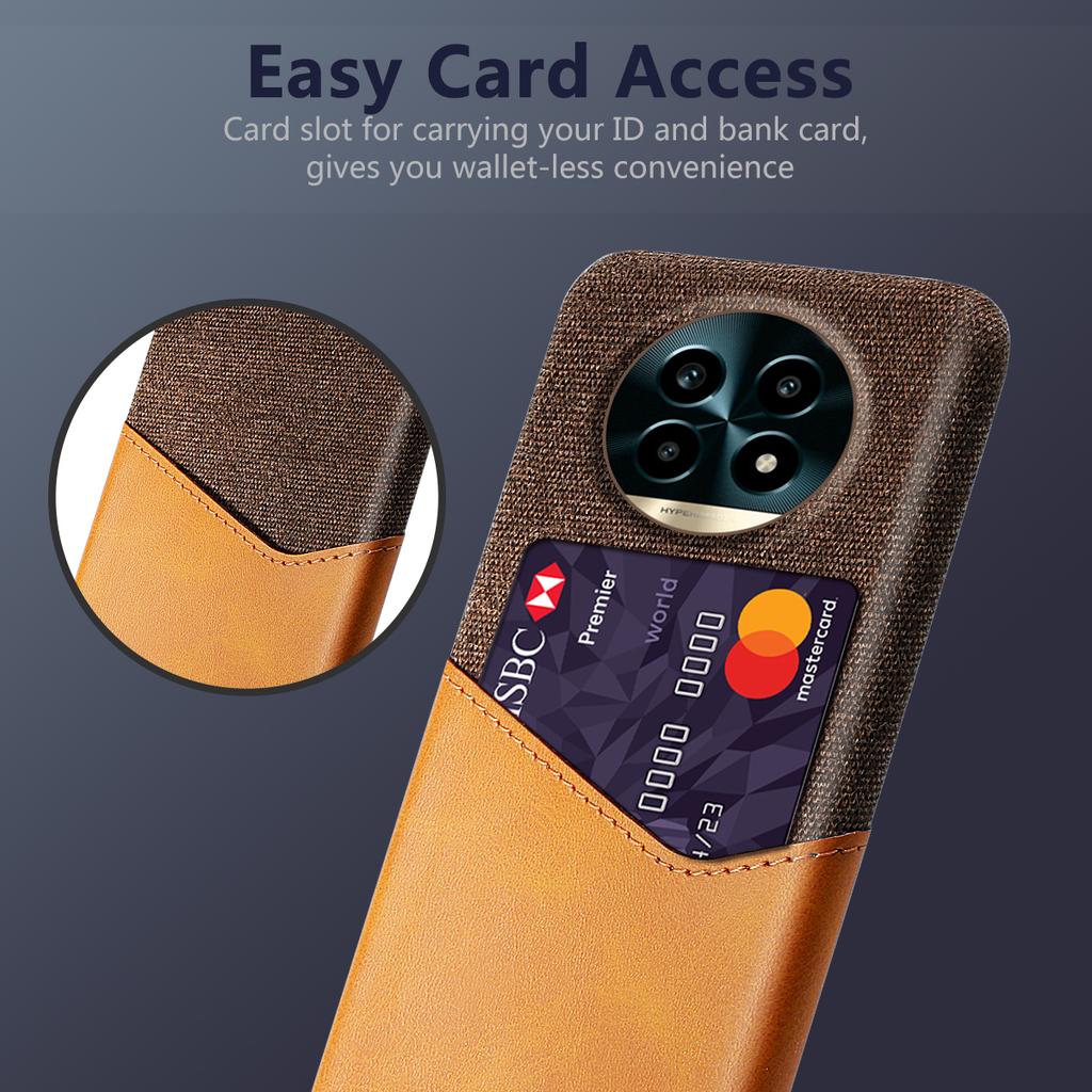 For Realme 13 Pro 5G (Global)/13 Pro+ 5G (Global) Case Cloth Texture PU Leather Hard PC Card Slot Phone Cover