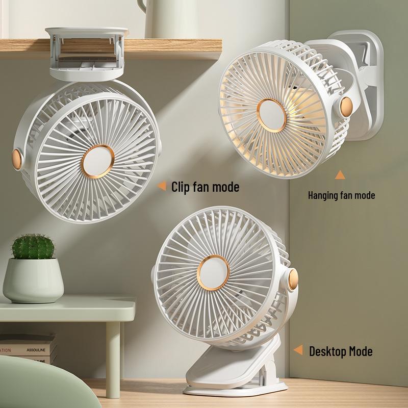 Multi-Functional USB Clip Fan with LED Light for Desktop & Wall Mounting