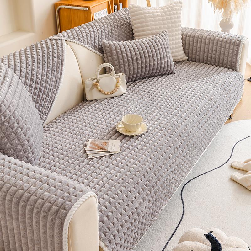 Thickened Facecloth Sofa Cushion New Winter Thickened Cushions Non-slip Sofa Cover Cover Plush Cover Cloth Towel