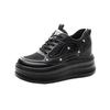 Spring and summer women's shoes new lace-up versatile small wedge heel muffin thick sole inner height increase and casual little white shoes