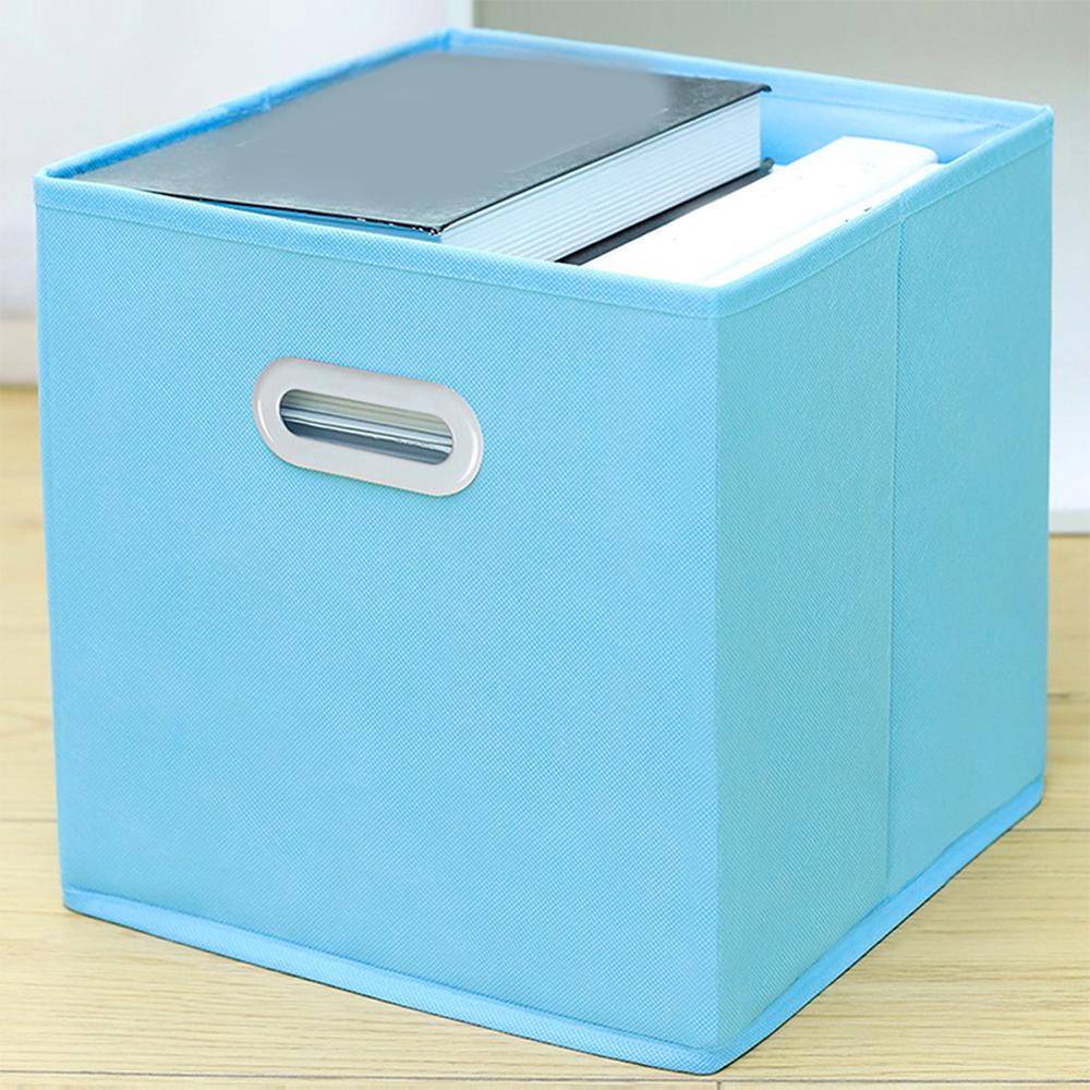 Fabric Cloth Storage Box for Book Clothes Toys Sundries Storage Foldable Closet Drawer Storage Organizer Bins Basket синий 2986₽
