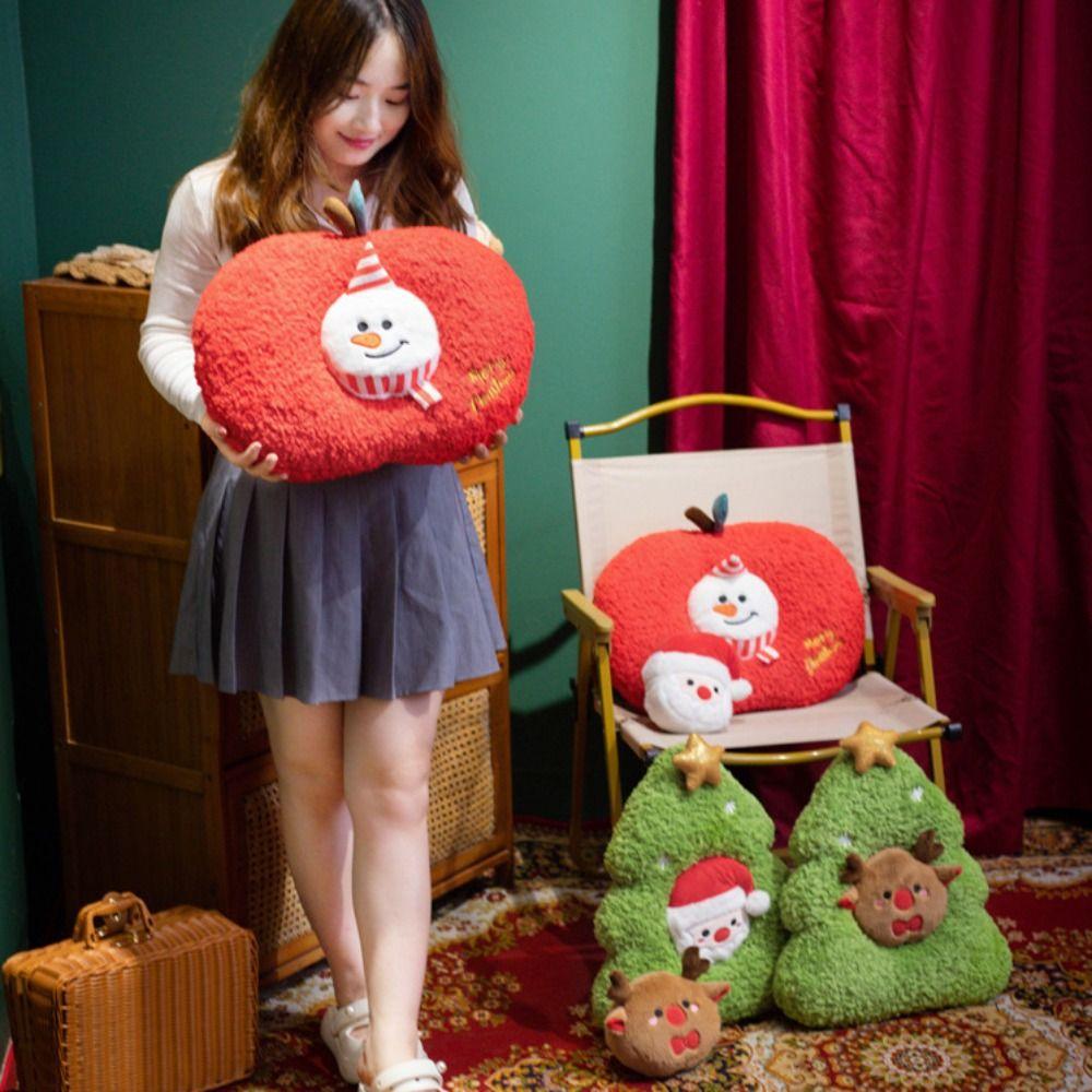 Kawaii Christmas Tree Plush Pillow Cartoon Christmas Cushion Stuffed Christmas Tree Gift