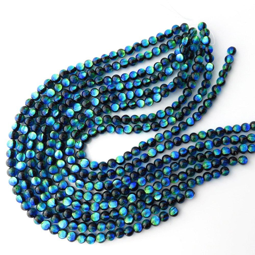 [GOLD STONE] Kerama Marine Firefly Glass Beads, 50 Beads, 8mm, from the Kerama Islands, Okinawa