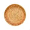 Rattan Round Serving Tray Wicker Platter Cake Plate Handwoven Basket Organizer for