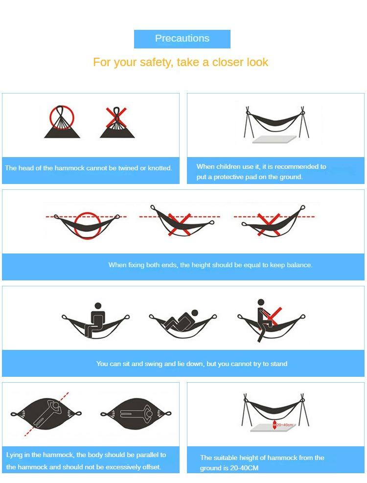 Hängemattenblätter für den Außenbereich, doppelte Schaukeln für drinnen und draußen, Hängematten für Erwachsene und Kinder, verdicktes Segeltuch, einfarbig