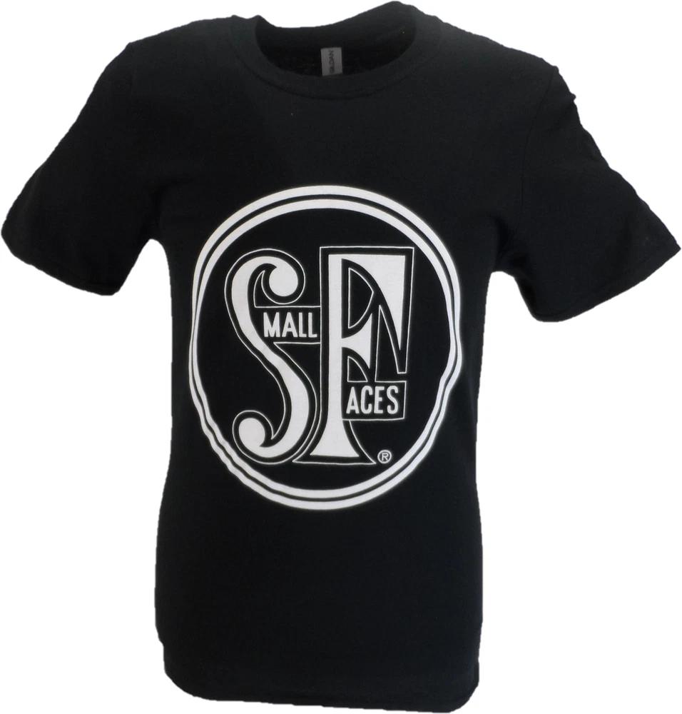 Unisexs Black Official Small Faces Logo T Shirt S