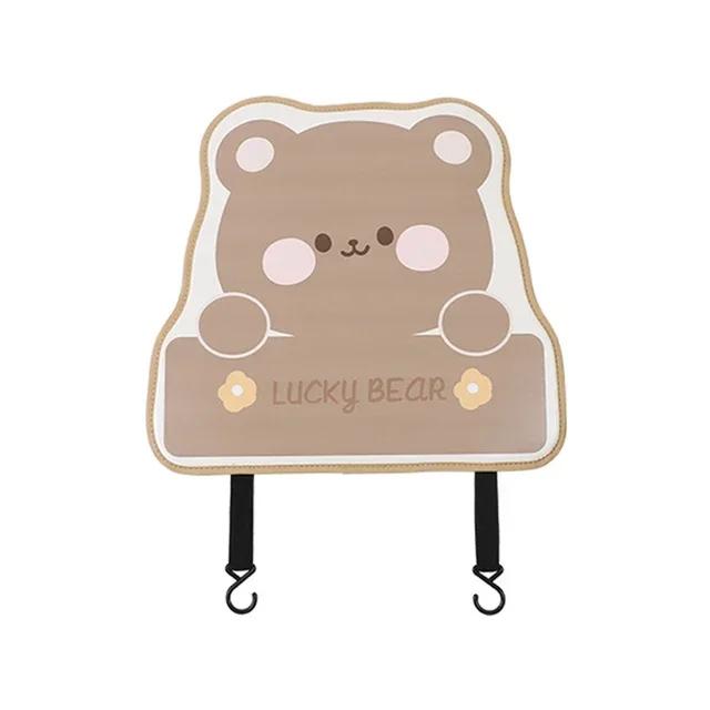 Universal Car Cartoon Animal Bear Bunny Backseat Protector Kick Mat Seat Back Cover Waterproof Leather Anti-Kick Pad For Kids