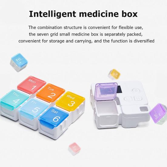 Store Pill Dustproof Practical Large Capacity 7 Days Daily Smart Pill Box Storage Container Electronic Pill Box