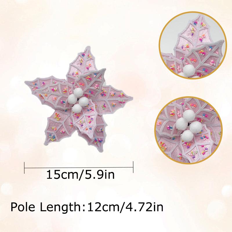 1PC Decorations Atmosphere Fabrics Flower Arrangements Christmas Flowers Christmas Velvet Fur Ball Simulations Ornaments Festival