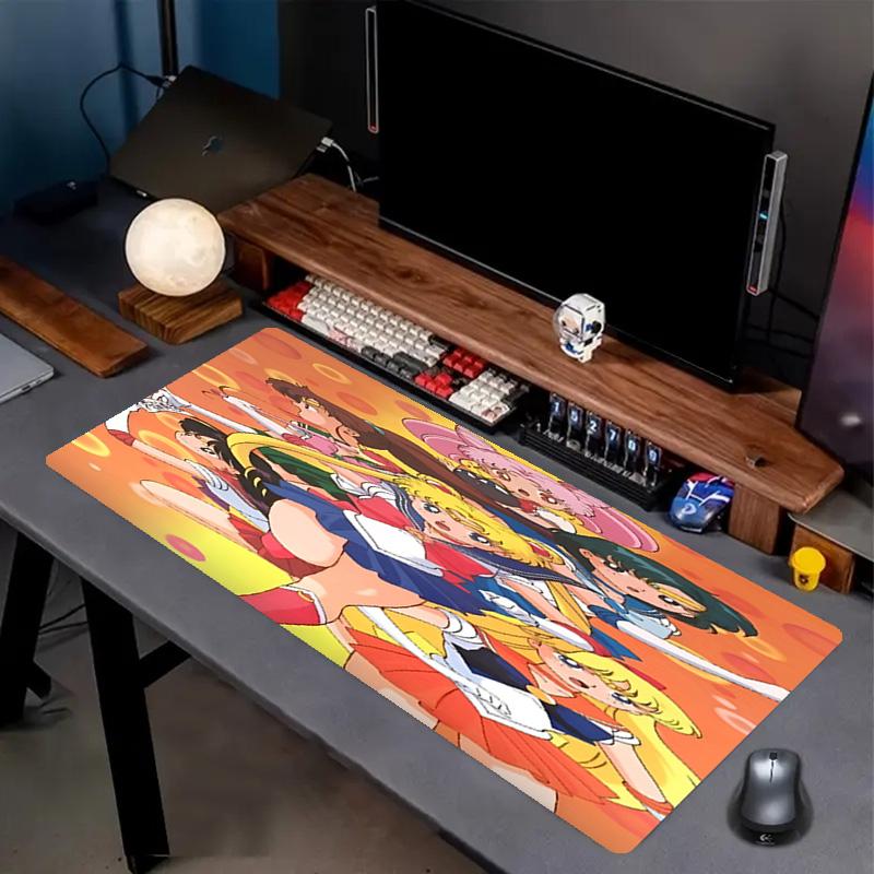 Sailor Moon Print Mouse Pad, Anti‑Slip Desktop keyboard Mat, for PC Laptop Gaming Working Daily Use, Cool Festival Surprise Gift
