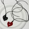 Fashionable Heart Shaped Necklace Irregular Large Heart Pendant Necklace Adjustable for Sweater Fashion Statement