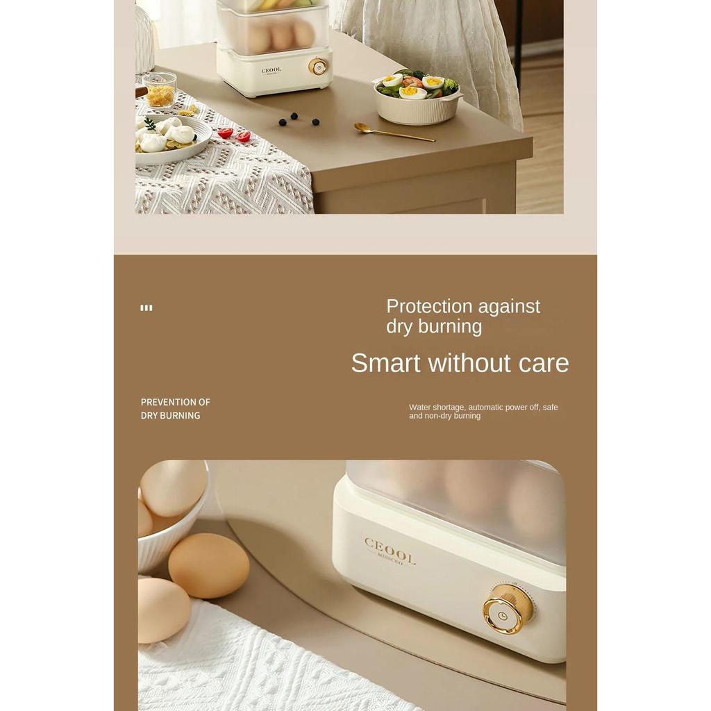 Egg Boiler Multifunction Double Electric Egg Cooker Steamer Corn Milk Steamed Rapid Layers Breakfast Cooking Appliances Kitchen