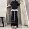 Women's Black Petite Velvet Micro Flare Jeans - Slimming Autumn/Winter Floor-Length Pants