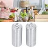 2Pcs Stainless Steel Salt Pepper Shaker Shaker Lids Dredge Shaker Seasoning Bottles  Dining Table