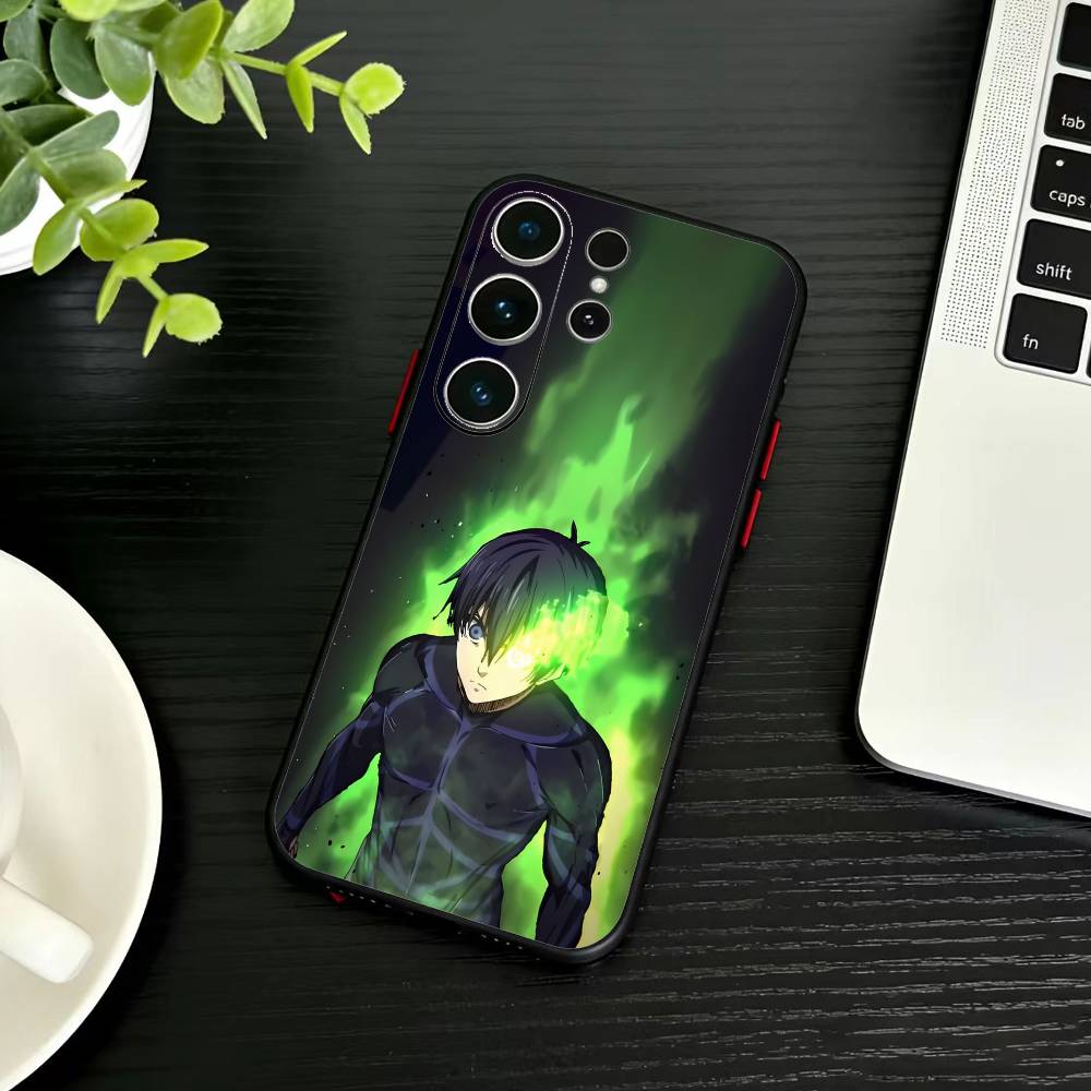 Anime Trent B-Blue L-Lock Phone Case For Samsung S26,S25,S24,S23,S22,S21,S20,Ultra,Plus,FE Black Soft Cover