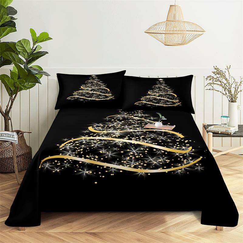 Christmas Bed Sheet Set Bedding Set Bed Flat Sheet Christmas Decorations Girl Bedsheet Bedding King Bed Sheets and Pillowcases