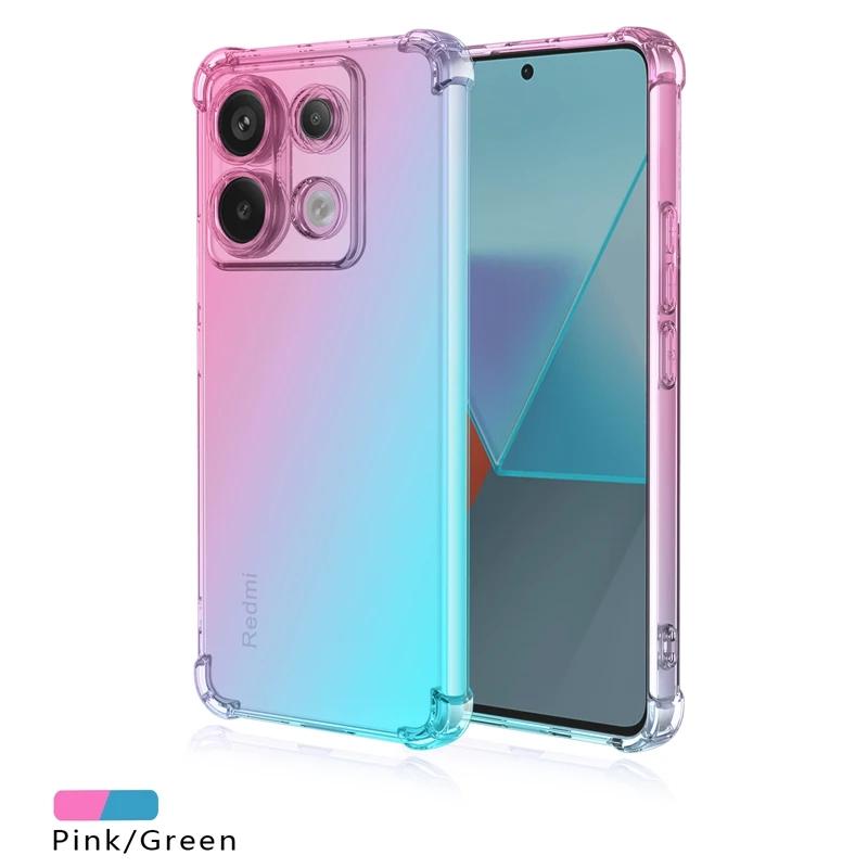 Shockproof Gradient TPU Case for Xiaomi Redmi Note 13 Pro Plus Note 12 12S 11 11S 10S 10 Protective Cover Fundas Coque Capa