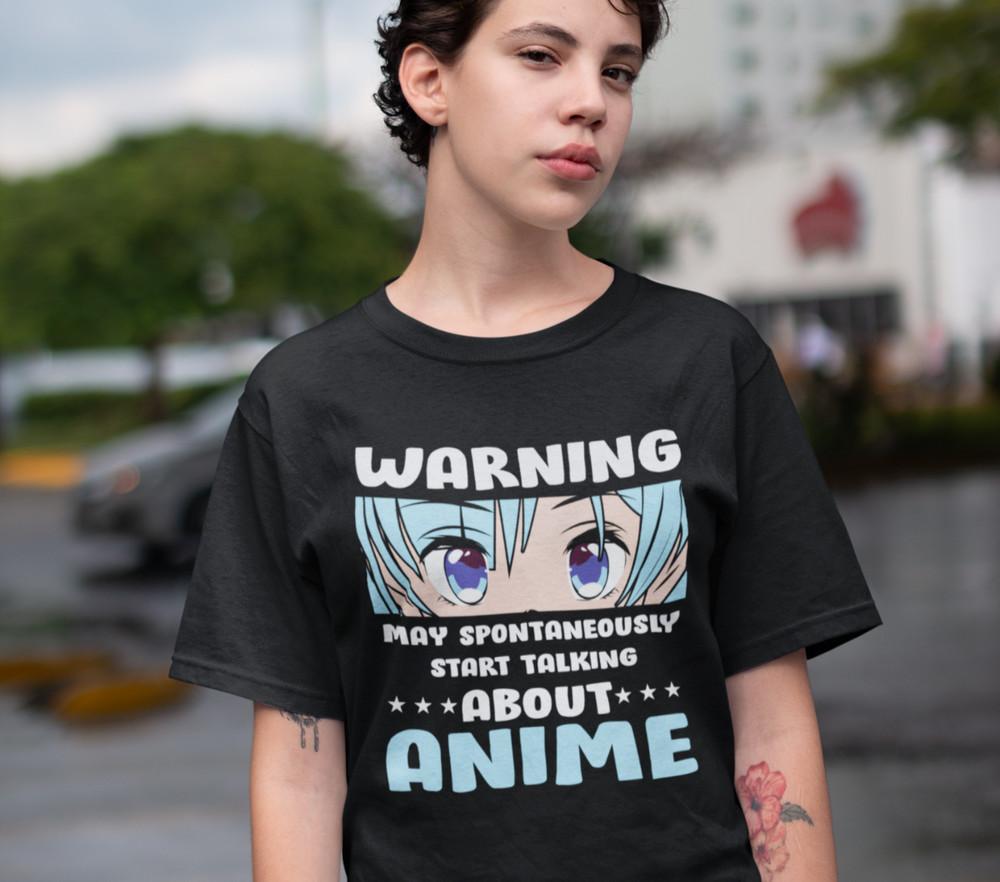 Funny-Anime-Talk-About-Anime Cosplay Fan Damen Oversize Shirt  Baumwolle