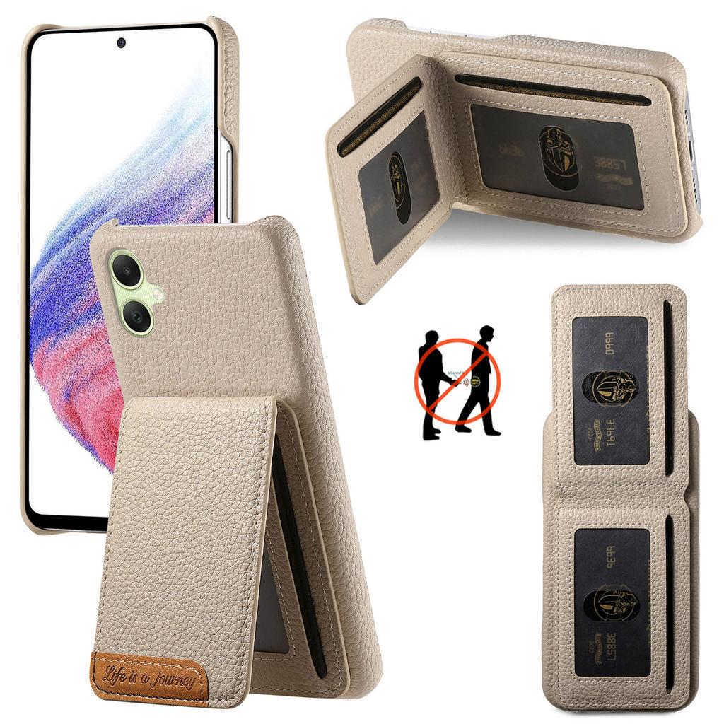 For Samsung Galaxy A06 4G/5G Case RFID Blocking Card Holder Litchi Texture Leather Back Cover