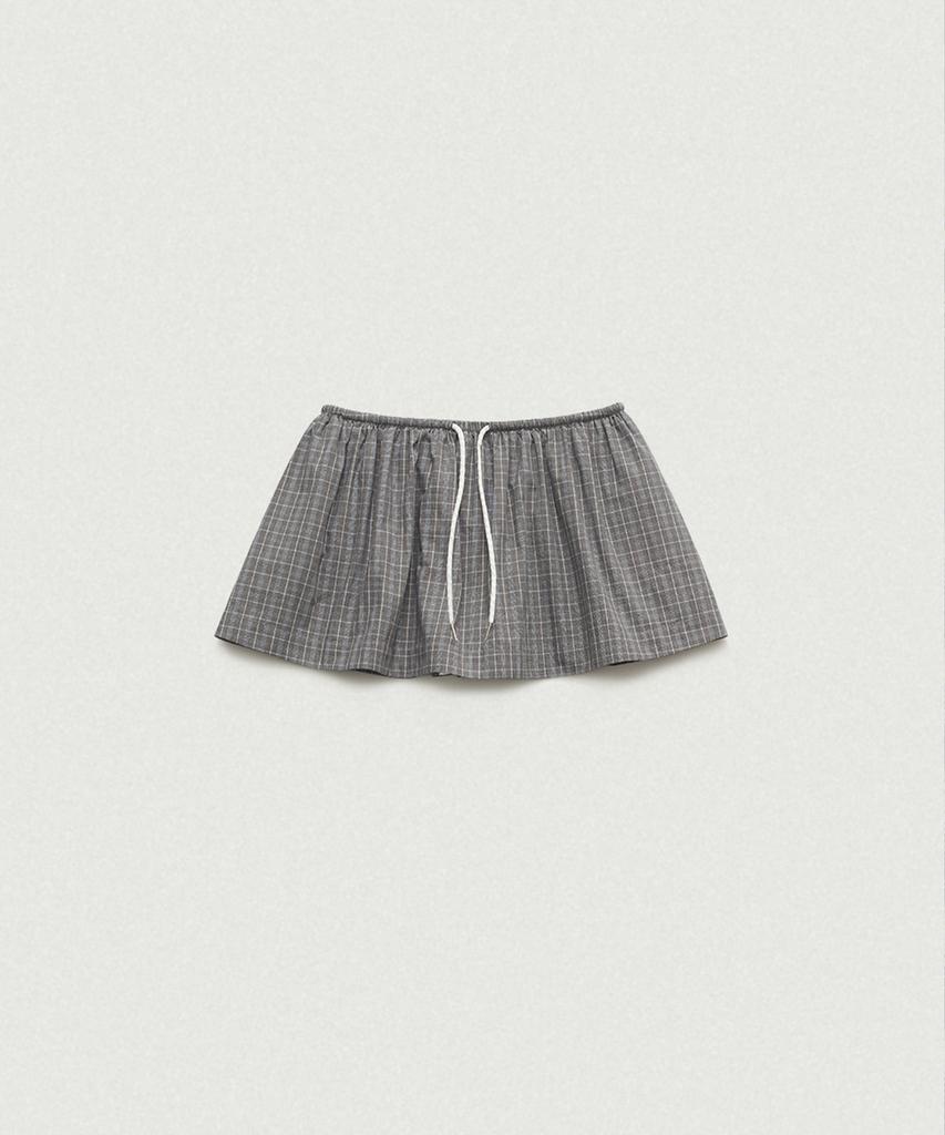 Deobanes Eddy Check Drawstring Skirt_Grey