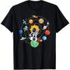 Solar System Astronaut Graphic Tee Mens Vintage Space Planets Stars