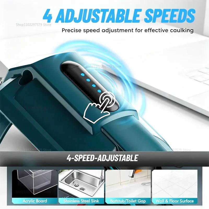 Electric Glue Gun Glass Glue Caulking Gun 4 Speeds Cordless Doors and Windows Electric Sewing Glue Tool for Makita 18V Battery